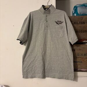 Vintage McMaster University Intramural Athletics Gray Polo T-Shirt Size Large